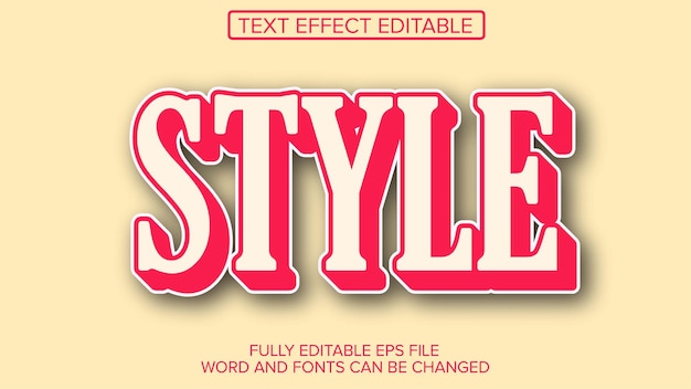 3D TEXT EFFECT STYLE VECTOR EDITABLE