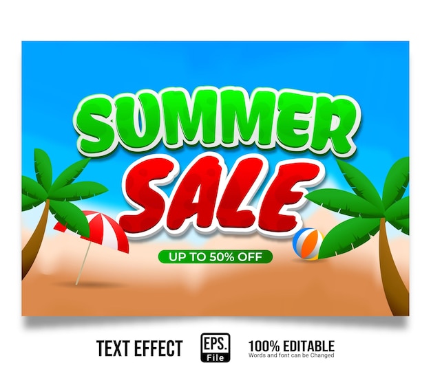 3D Text effect summer sale