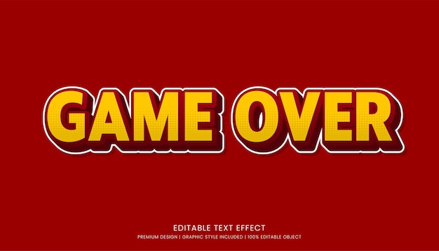 3d text effect video game style editable template