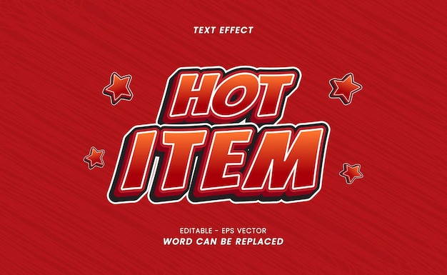 Vector 3d text effect with hot items word and easy to edit