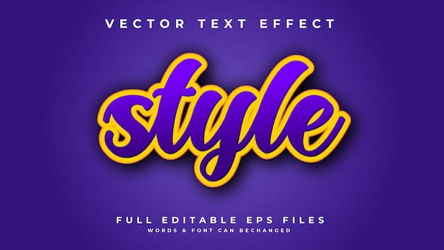 Vector 3d text effect with purple gradient