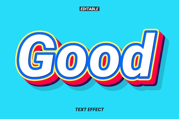 Vector 3d text effect with red extrude