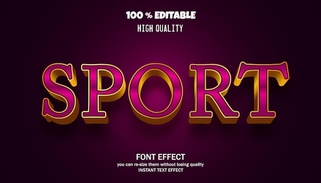 Vector 3d text effect with soft gradient