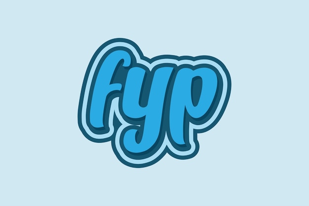 3d text effect with word fyp