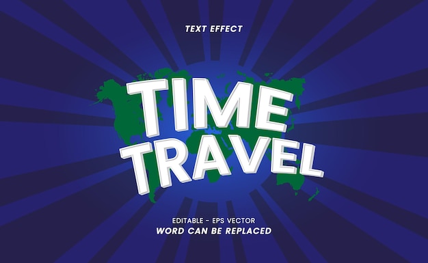 3D Text Effects with the word Time Travel and Easy to Edit