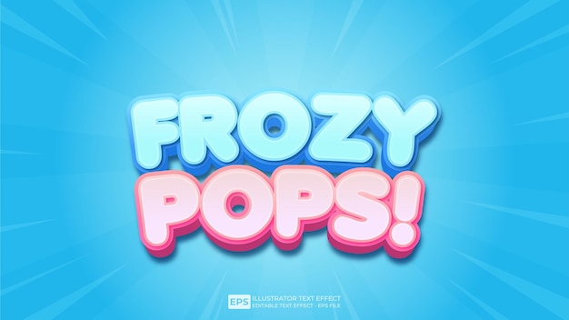 3D Text Frozy Pops editable text effect font