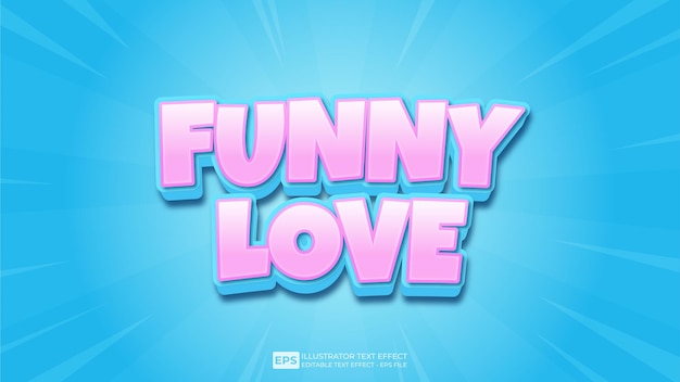 3D Text Funny Love 編集可能なテキスト効果フォント