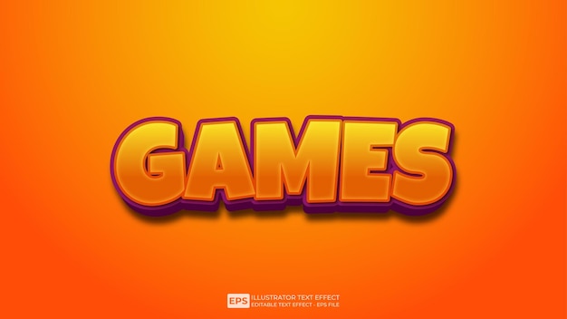 3D Text Games editable text effect font