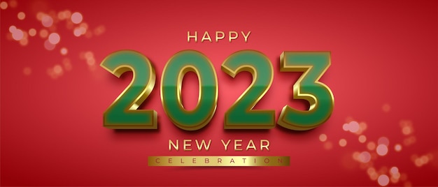 3d text happy new year 2023 editable style effect template