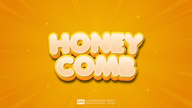 ベクトル 3d text honey comb 編集可能なテキスト効果フォント