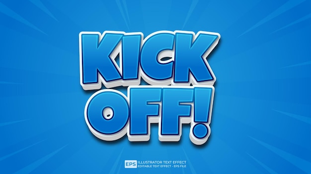 Редактируемый шрифт с текстовым эффектом 3D Text Kick Off