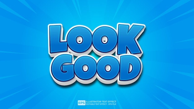 3D Text Look Good editable text effect font