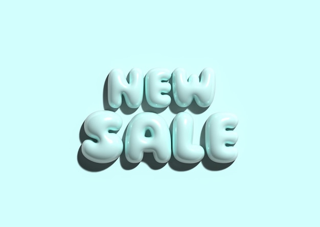 3d text new sale in light blue