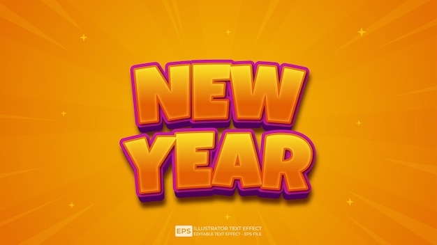 3D Text New Year editable text effect font