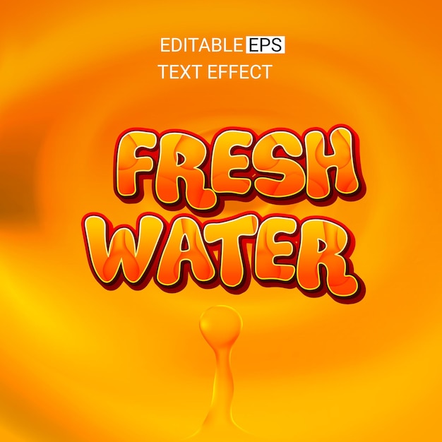 Vector 3d text style effect fresh water