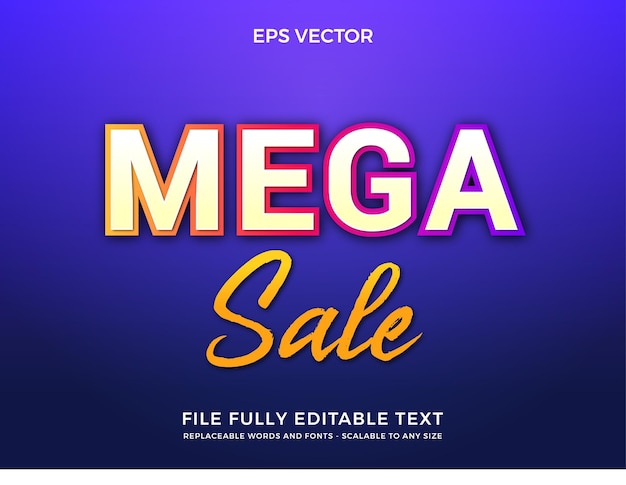 3d text style effect mega sale