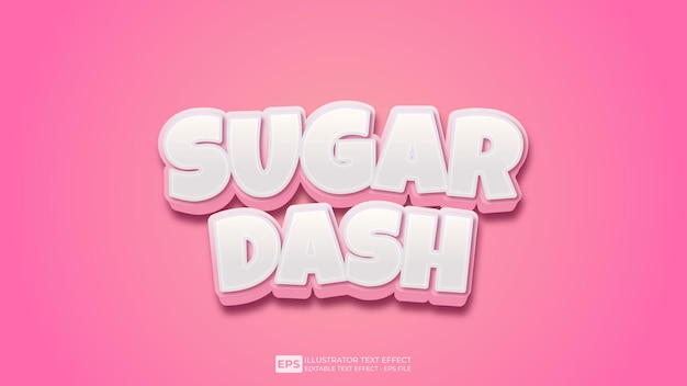 3D 텍스트 Sugar Dash 편집 가능한 텍스트 효과 글꼴