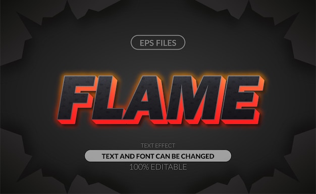 3d texture flame stone fire danger editable text effect.