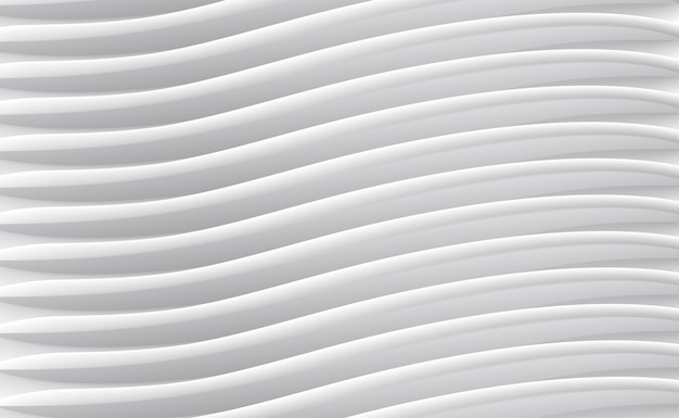 Vector 3d texture of white waves creating modern 3d texture play of light and shadow sculptured surface