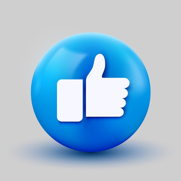 3d thumb up ball icon