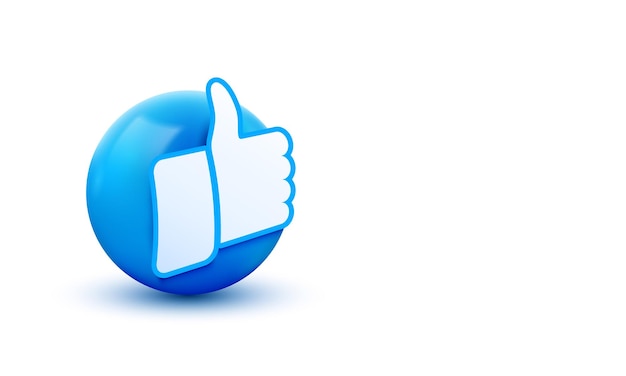 Vector 3d thumb up ball sign emoticon icon design for social network