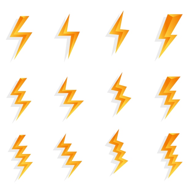3d изображение грома и силы, логотип, иконка по векторному дизайну