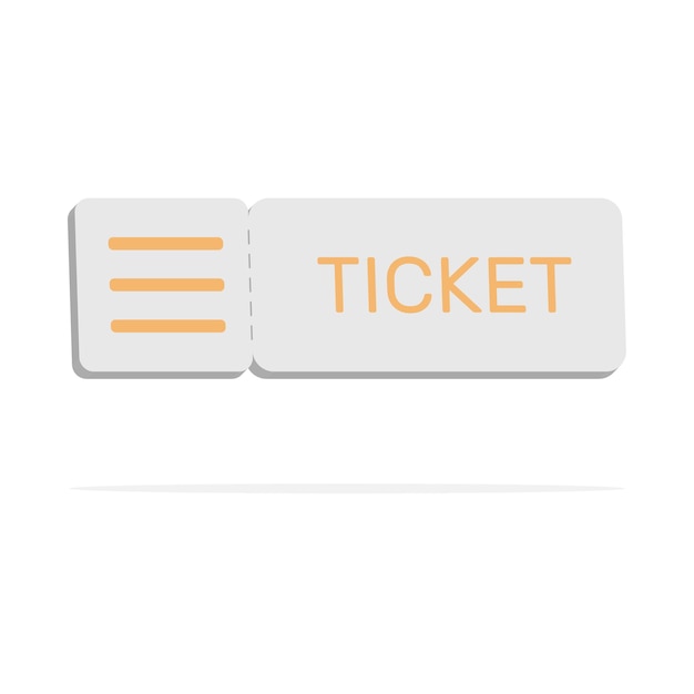 3d ticket concept in minimal cartoon style