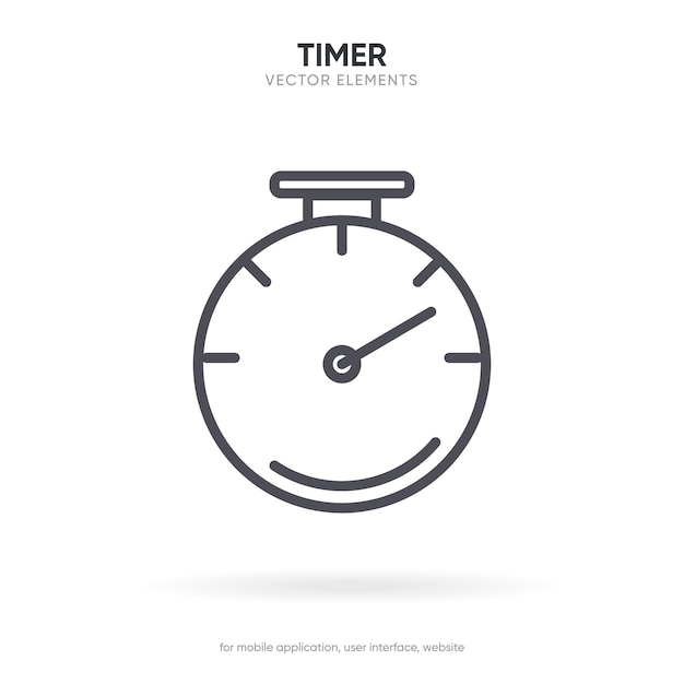 3D-икона времени и часов Икона часов в модном плоском и линейном стиле изолирована на фоне