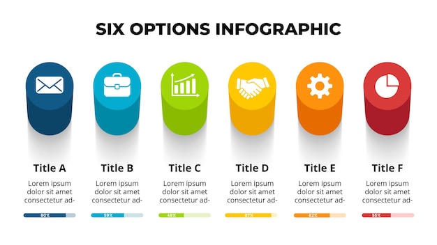 3D Timeline Infographic Presentation slide template Percentage loading process 5 steps