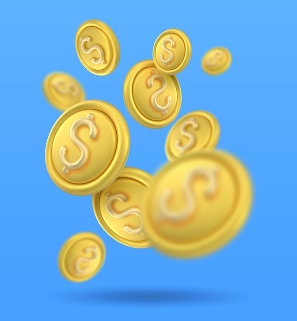 3D Token Coin Icons vector