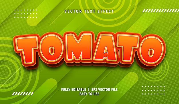 3d tomato text effect, editable text style