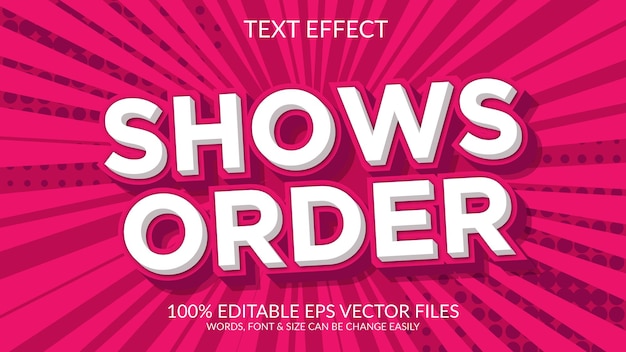 3D toont order vector teksteffect