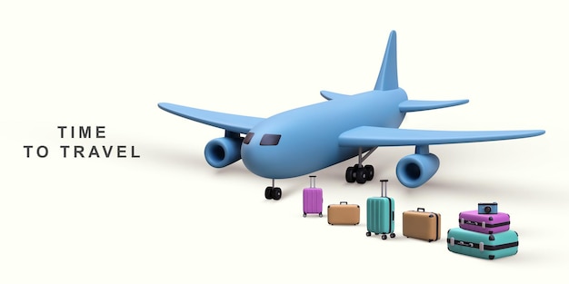 3d tourism and travel concepteath and location pin with airplane flying