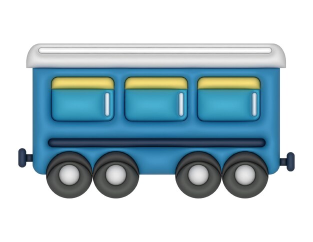 3d tram illustration vector design