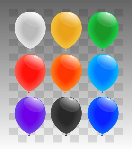 3d transparante 9 ballonnen