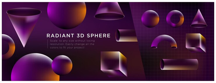 Vector 3d transparent sphere element