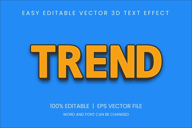 3D trend text effect, Editable text effect