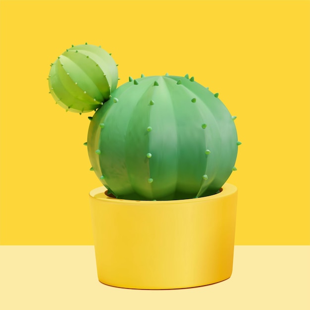 3d trendy cactus pot