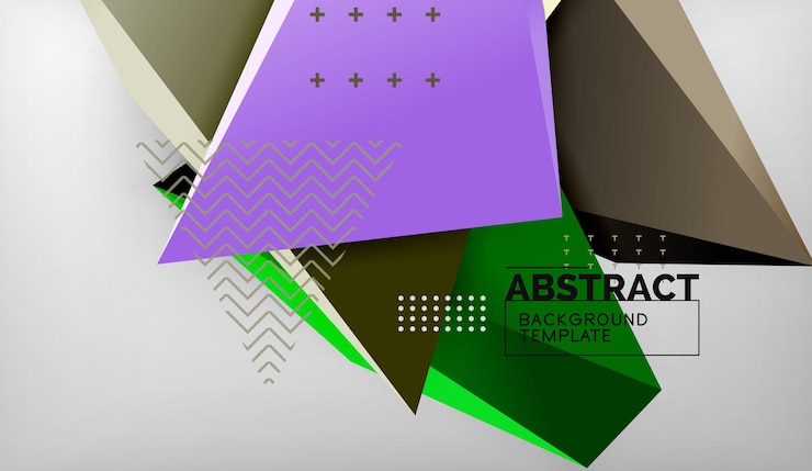 Vector 3d triangle geometric background design modern poster template