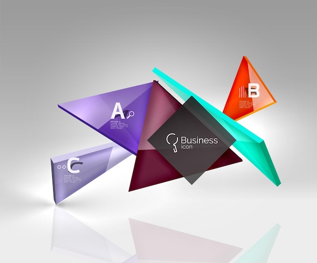 3d triangle modern composition Vector template background for workflow layout diagram number options or web design