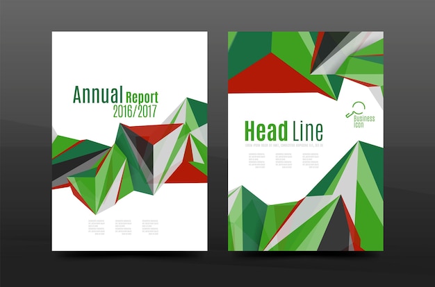 3d triangle shapes Business annual report cover