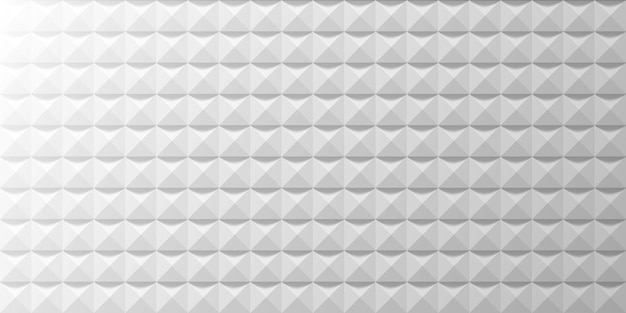 Vettore modello senza cuciture triangoli 3d sfondo geometrico vettoriale colore bianco monocromatico parete studio acusticamente fonoassorbente