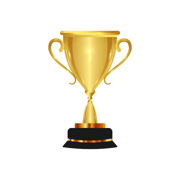 3d trophy cup-kampioen glanzend gouden