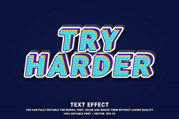 3d try hard - текстовый эффект