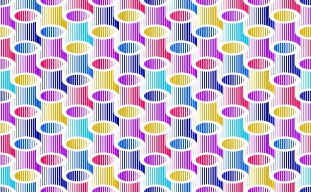 3D tubes optical seamless pattern, vector repeat tiling background, op art theme textile or wrapping paper, website backdrop or wallpaper.