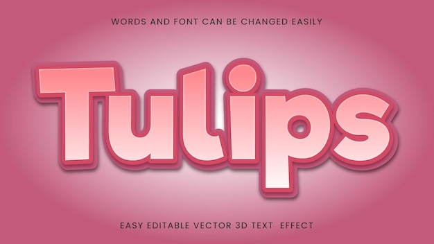 3d tulips text style