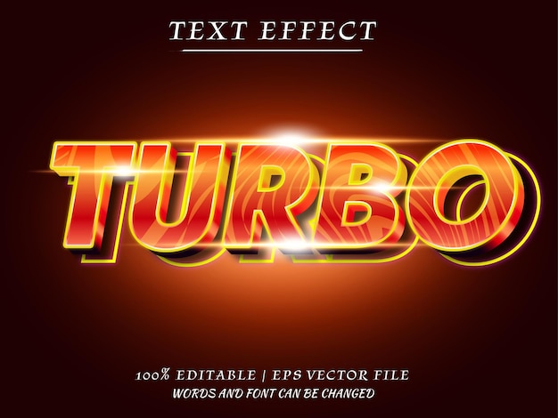 3D Turbo Vector Teksteffect Mockup Bewerkbaar Teksteffect