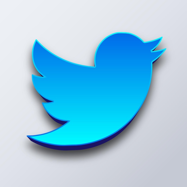 वेक्टर 3d twitte social media icon illustration