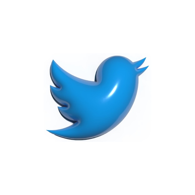 Вектор 3d-логотип twitter bird синего цвета