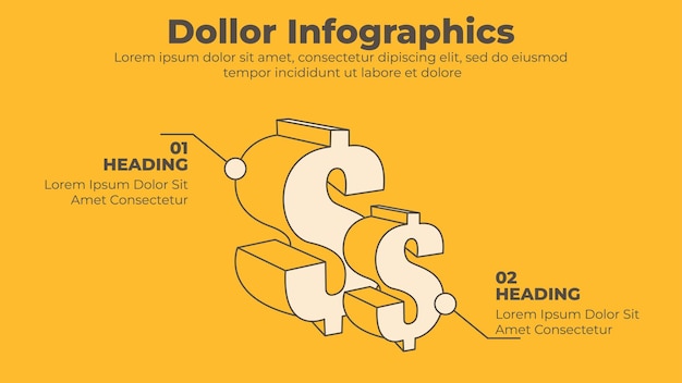 3d usd symbol business and finance infographic template